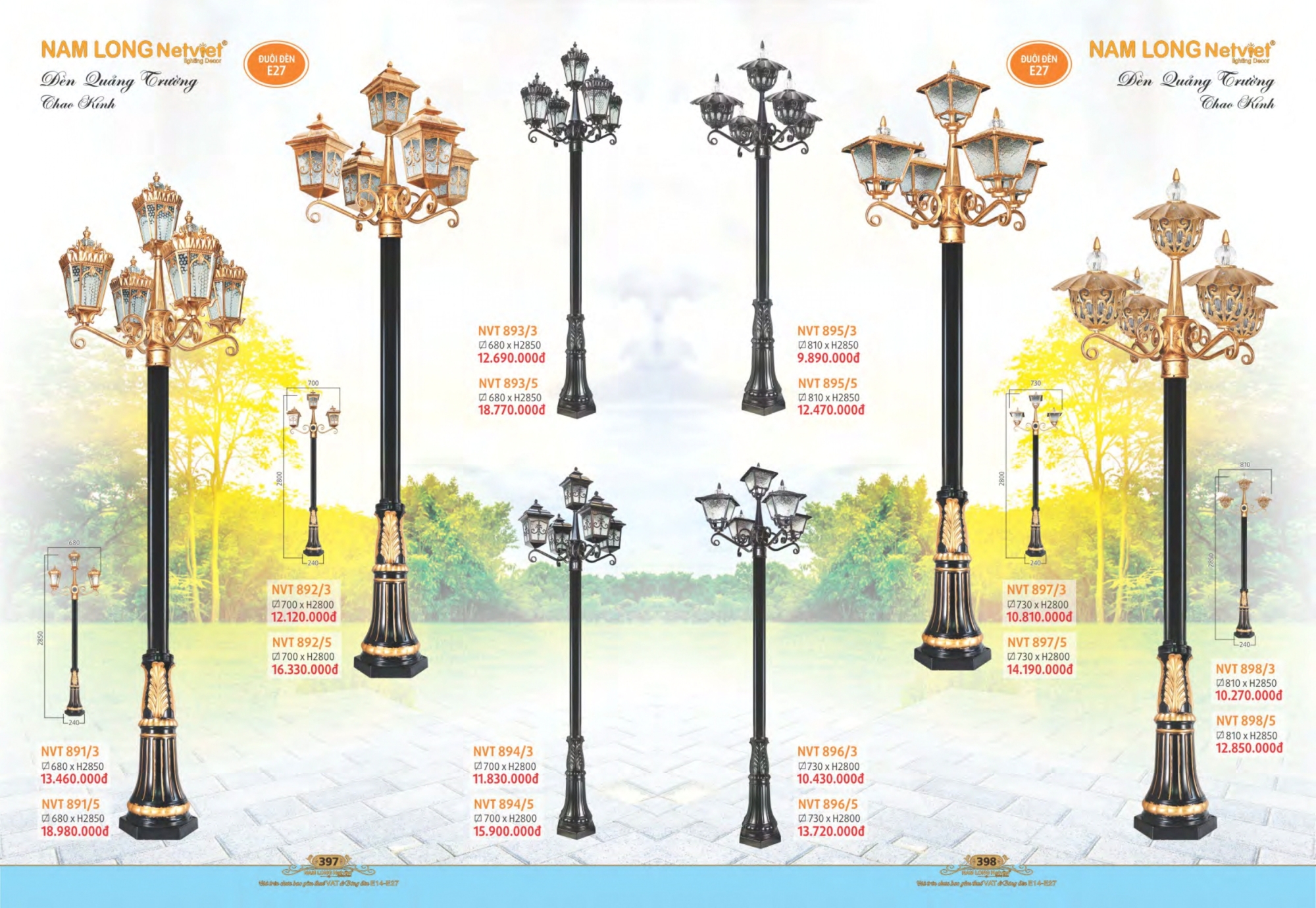 Bảng giá đèn trang trí Nam Long